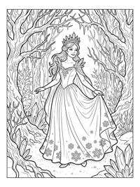 Ice Princess Walks In Enchanted Forest