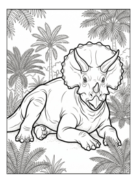 Triceratops Resting In Cretaceous Forest