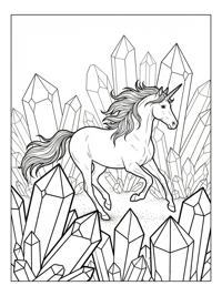 Unicorn Galloping Through Crystal Cave