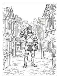 Knight Errant Saluting Village Square