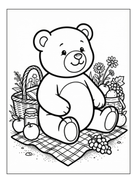 Baby Teddy Bear Sitting At Picnic