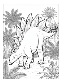 Stegosaurus Grazing In Lush Meadow