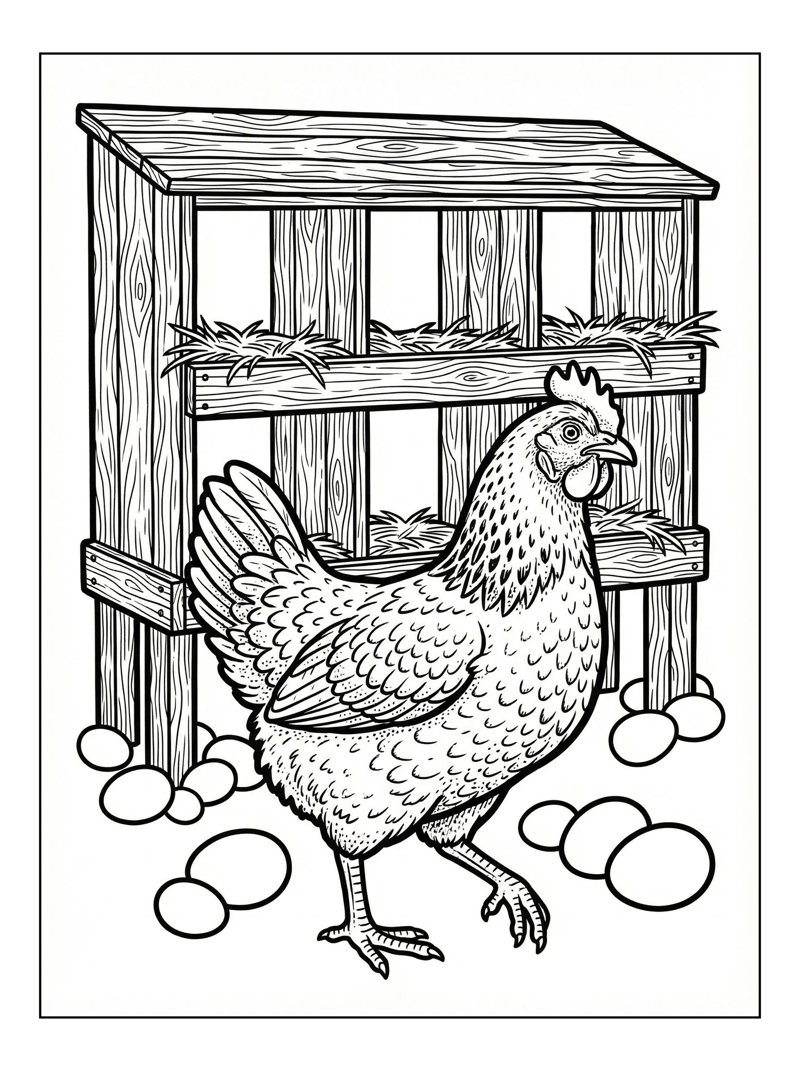 Farmyard Chicken Walking Nesting Box