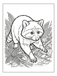 Baby Raccoon Reaching Forest Floor