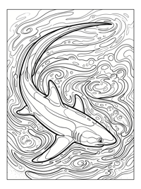 Thresher Shark Swimming In Sunlit Water