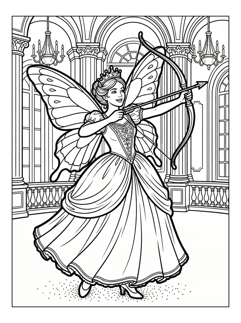 Fairy Princess Aiming In Grand Ballroom