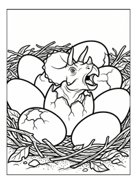 Hatchling Triceratops Roaring In Nest