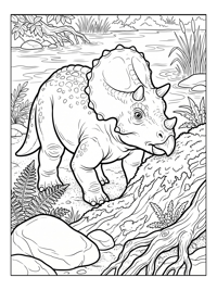 Hatchling Triceratops Exploring Riverbank