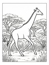 Masai Giraffe Running African Savanna
