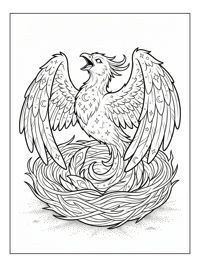 Celestial Phoenix Singing In Nest