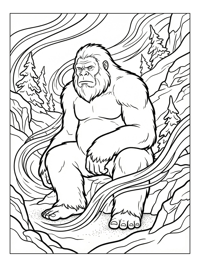 Noble Forest Yeti Sitting Blizzard Landscape