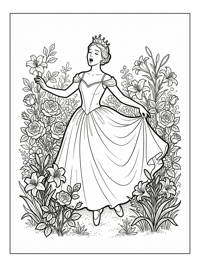 Ballerina Princess Singing In Flower Garden