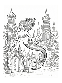 Friendly Deep Sea Mermaid Swimming Underwater