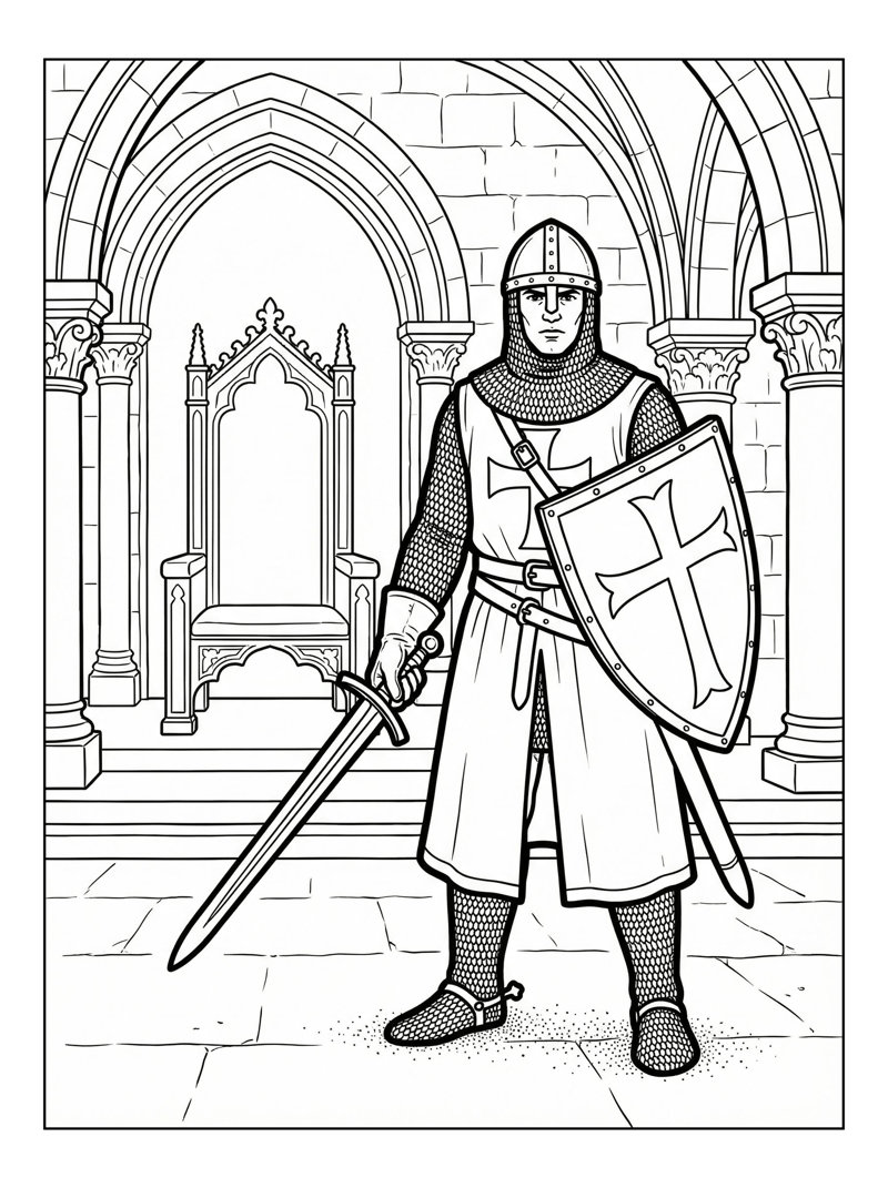 Crusader Knight Guarding Throne Room