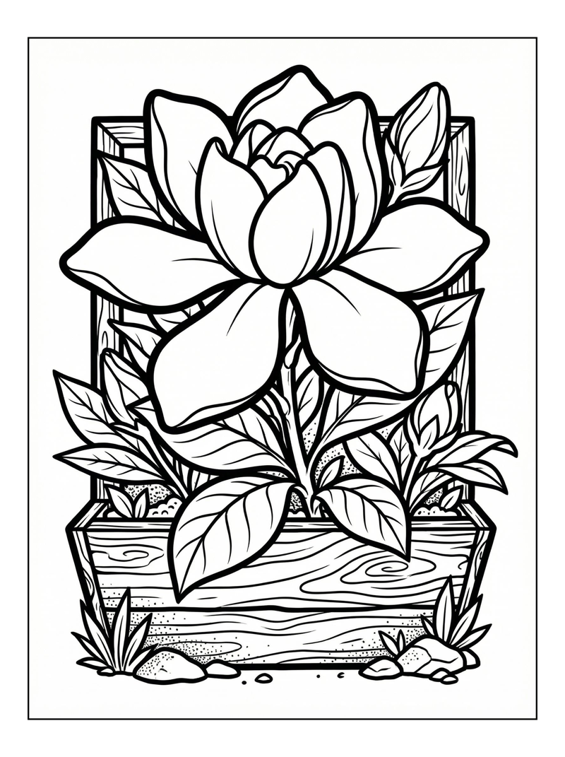 Gardenia Blooming In Window Box