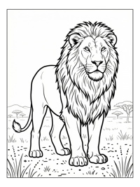Asiatic Lion Standing African Plains