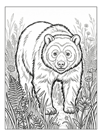 Spectacled Bear Standing In Meadow