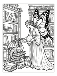 Butterfly Princess Petting Dragon In Library