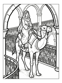 Desert Princess Riding Camel Royal Balcony