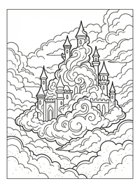 Majestic Cloud Castle Among Clouds