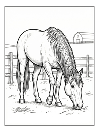 Tennessee Walking Horse Grazing By Barn