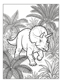 Hatchling Triceratops Charging In Fern Valley