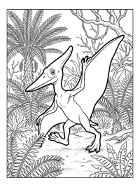 Baby Pterodactyl Walking Prehistoric Jungle