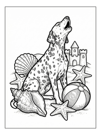 Dalmatian Dog Howling At Beach