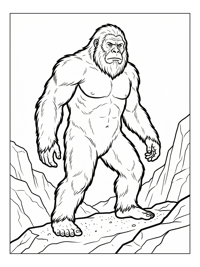 Arctic Yeti Standing On Rocky Ridge