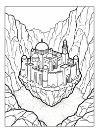Desert Citadel Floats Among Rocky Cliffs