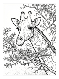 Rothschild Giraffe Watching Acacia Tree Grove