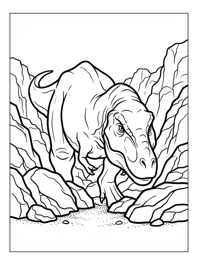 T Rex Sniffing In Rocky Ridge