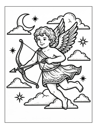 Cupid Flying With Bow And Arrow