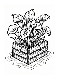Calla Lilies Floating In Crate Water