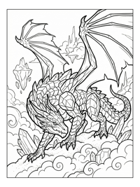 Crystal Dragon Perching In Cloud Kingdom