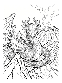 Dragon Coiled In Volcanic Crater