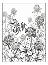 Honey Bee Collecting Nectar Clover Field