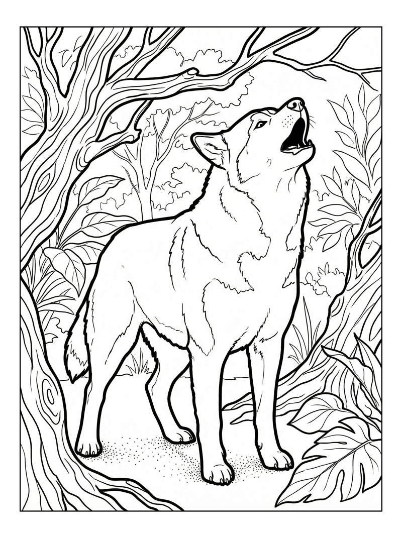 Siberian Husky Barking In Woodland