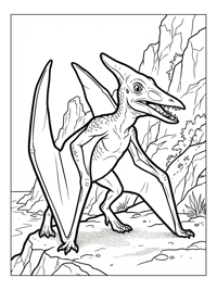 Baby Pterodactyl Walking Coastal Cliffs