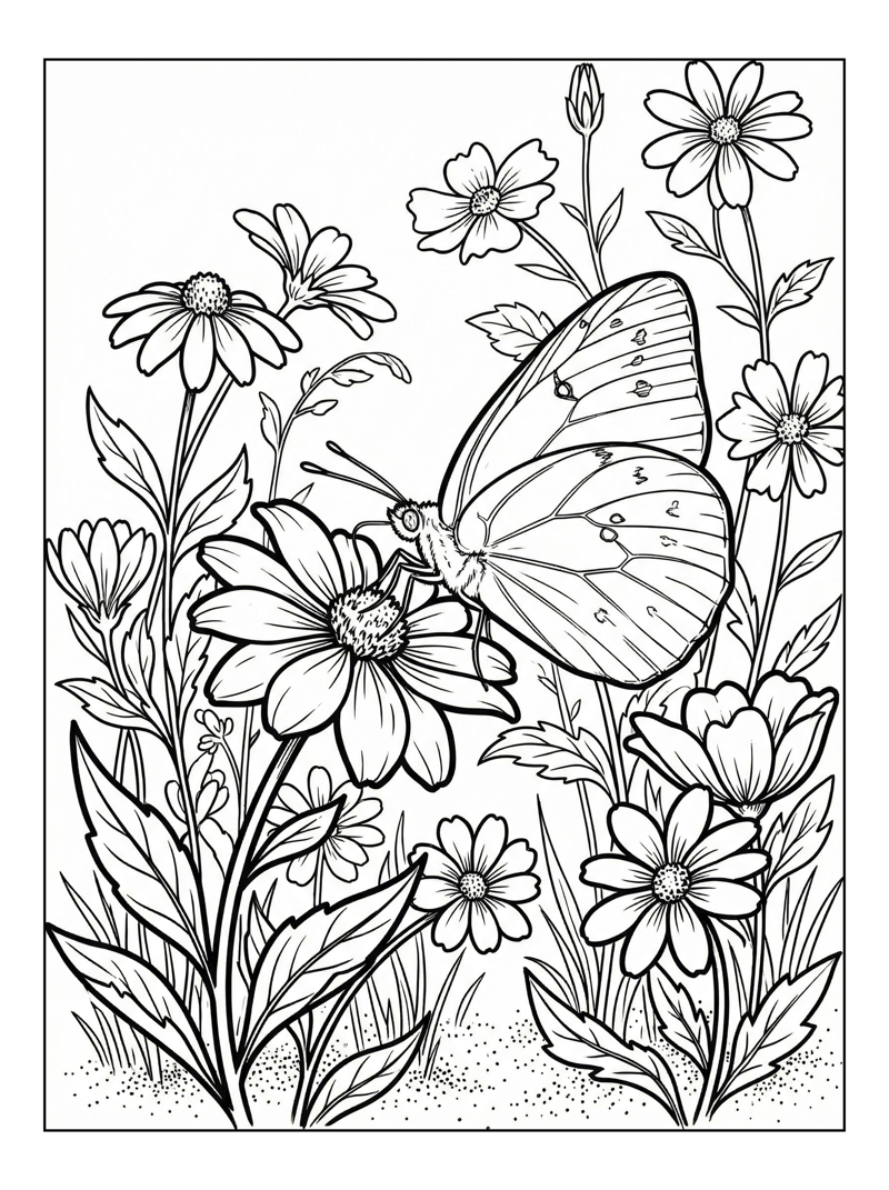 Sulphur Butterfly Nectar Flower Garden