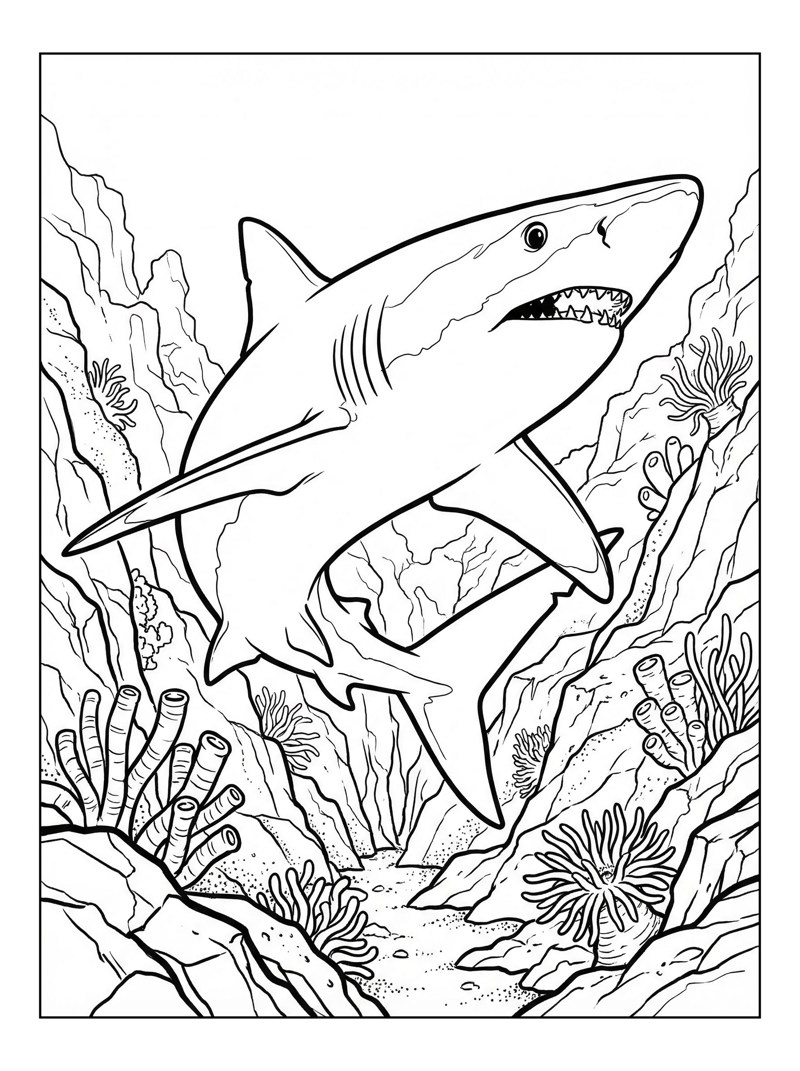 Blue Shark Hunting Deep Ocean Trench