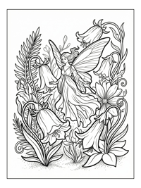 Fairy Hovering In Giant Flower Garden
