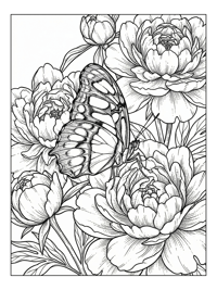 Malachite Butterfly Rests On Peonies