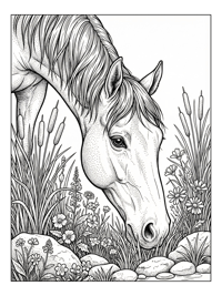 Thoroughbred Horse Grazing By River