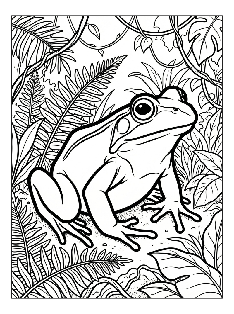 Wood Frog Watching In Tropical Jungle