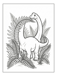 Two Baby Brachiosaurus Exploring Fern Valley