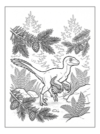 Hatchling Dinosaur Exploring Woodland