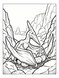 Pterodactyl Parent Nesting Coastal Cliffs