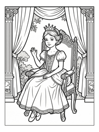Ballerina Princess Waving On Throne