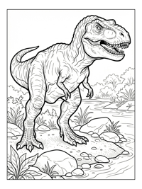 Tyrannosaurus Standing By Riverbank